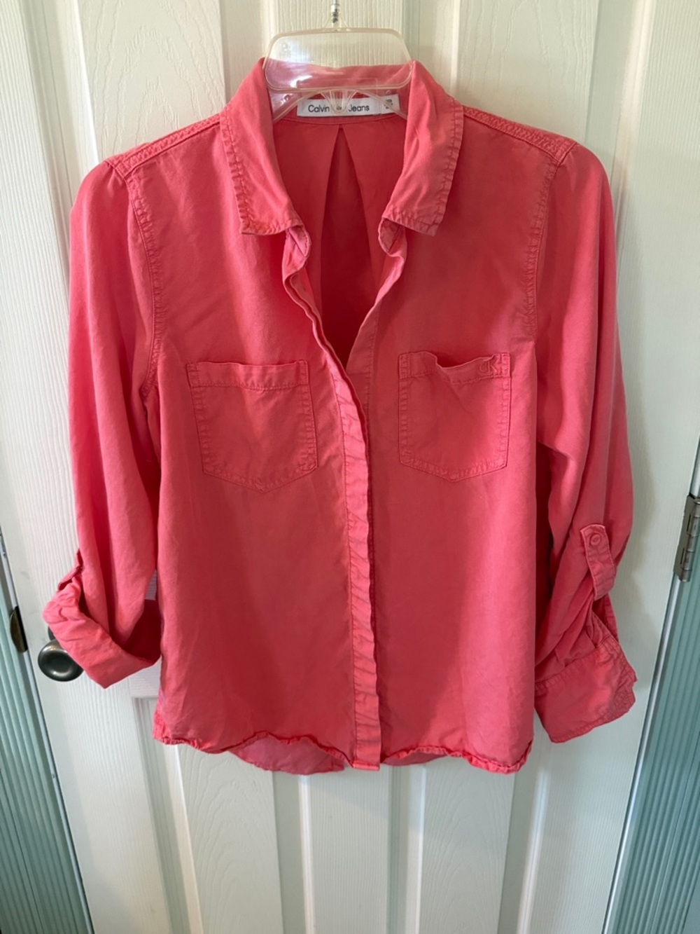 Calvin Klein Coral-Pink Button Down Shirt